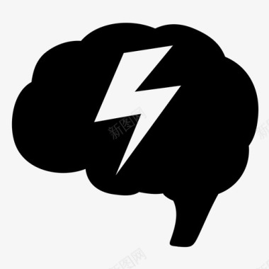 癫痫脑人脑图标图标