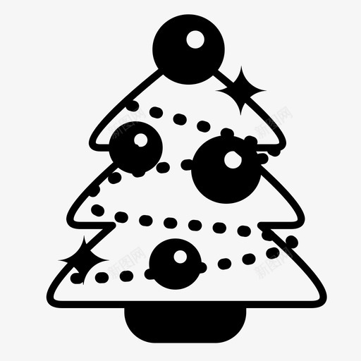 圣诞树冬天装饰品图标svg_新图网 https://ixintu.com 假日 冬天 圣诞图标 圣诞树 庆祝 装饰 装饰品