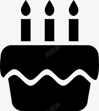 生日蛋糕烘焙生日蜡烛图标图标
