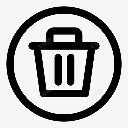 垃圾桶废纸篓红色图标svg_新图网 https://ixintu.com 回收站 回收罐 垃圾桶 废纸篓 移除 红色 细线图标集