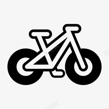 自行车山地轮廓图标图标
