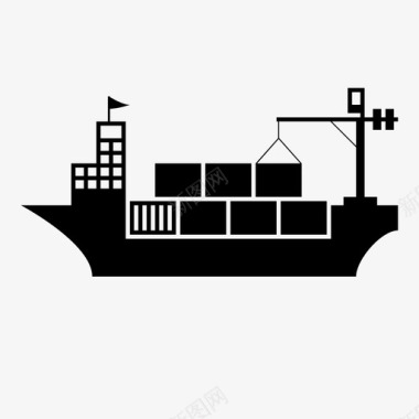 船舶货物港口图标图标