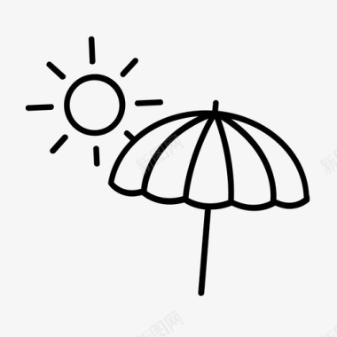 夏天伞阳光图标图标