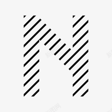 字母n字母对角线粗体线图标图标