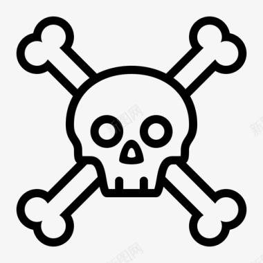 骷髅和交叉骨毒药海盗图标图标