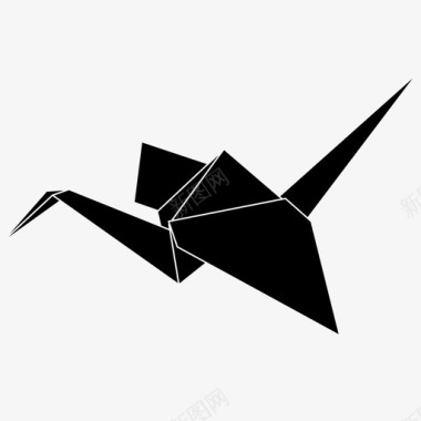 折纸纸折纸鸟图标图标