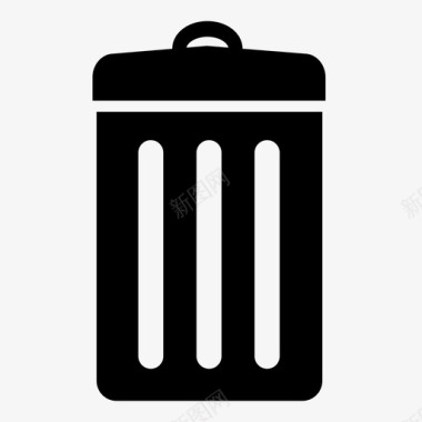 垃圾废纸篓垃圾桶图标图标