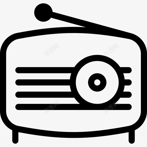 收音机声音标志图标svg_新图网 https://ixintu.com 声音 形状 收听 收音机 旧收音机 标志 线路图标 音乐剧 音乐播放器