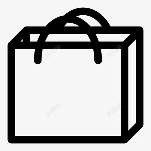 购物袋购物者购买图标svg_新图网 https://ixintu.com 包 包装 拎包 简单卷曲图标 结账 购买 购物者 购物袋