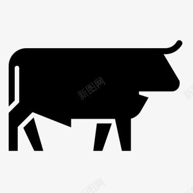 公牛动物水牛图标图标