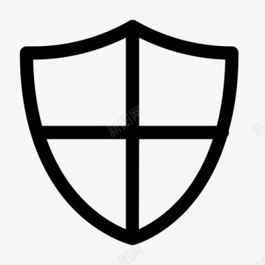 盾牌防病毒盾徽图标图标