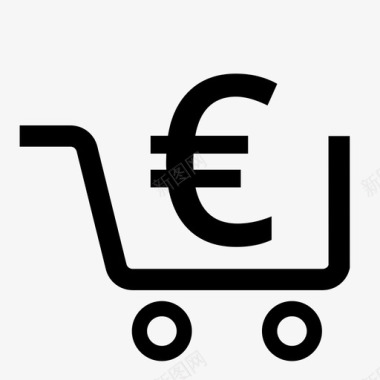 购物车购物车欧元购买图标图标