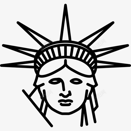自由女神像纽约市纽约市图标svg_新图网 https://ixintu.com 不眠之城 旅游业 纽约市 纽约市图标 美利坚合众国 自由女神像 雕塑