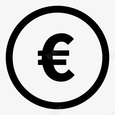 欧元硬币支付货币图标图标