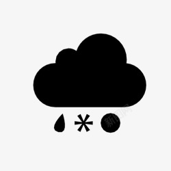 湿气ICON雨夹雪天气水图标高清图片