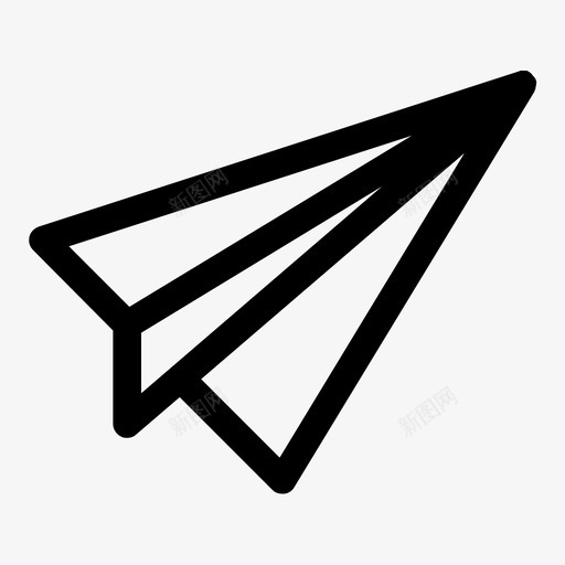 纸飞机简单形状图标svg_新图网 https://ixintu.com 发送 图标 形状 简单 简单卷曲图标 纸飞机 线 飞行