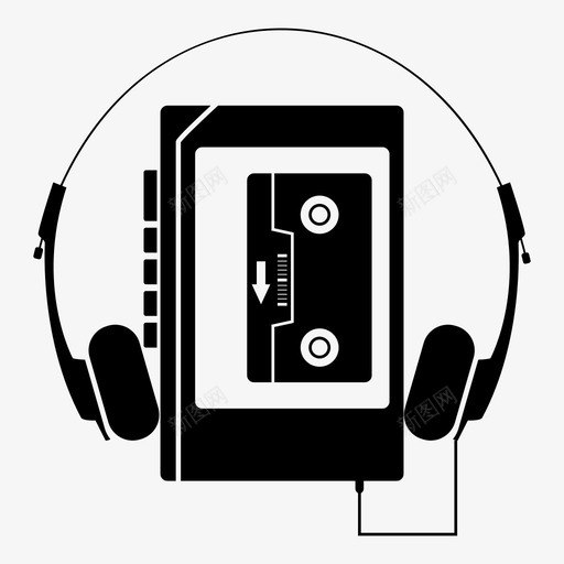 随身听原创播放器图标svg_新图网 https://ixintu.com 便携 便携式随身听 原创 复古 播放器 收音机 磁带 索尼 随身听 音响