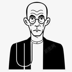 古典名画农夫老人格兰特伍德图标高清图片