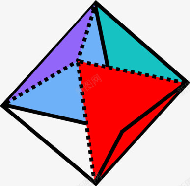 八面体三维三维形状图标图标