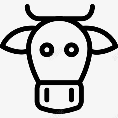 牛食草动物角图标图标