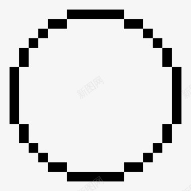圆形光栅图像像素图标图标