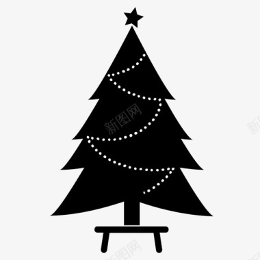 圣诞树灯泡圣诞快乐图标图标