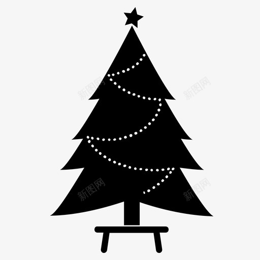圣诞树灯泡圣诞快乐图标svg_新图网 https://ixintu.com 冬天 凳子 圣诞快乐 圣诞树 新年 木棒 灯泡 马刺