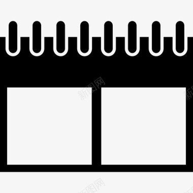 带弹簧文具的挂历变体图标图标