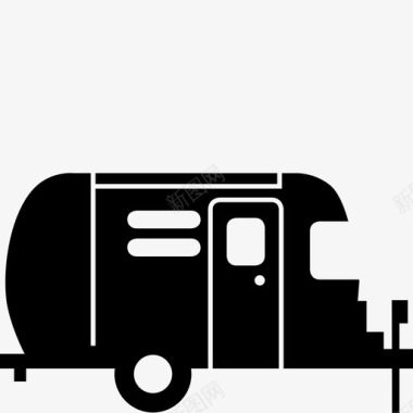 露营车旅行拖车房车图标图标