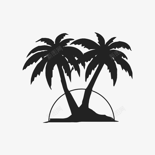 马里布海岸海滩图标svg_新图网 https://ixintu.com 日出 日落 树木 棕榈 植物 海岸 海滩 绿色 自然 马里布