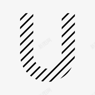 字母u字母表粗斜线图标图标