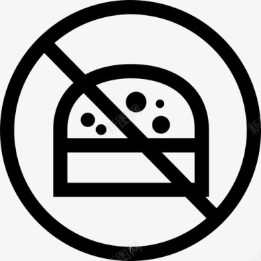 禁止体操运动员食品体操的汉堡标志图标图标