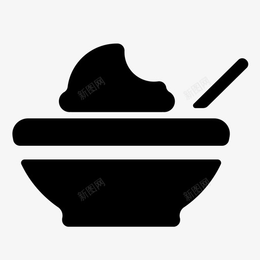 食物配菜餐图标svg_新图网 https://ixintu.com 冰淇淋碗 午餐 晚餐 甜点 配菜 食物 食物配餐 餐