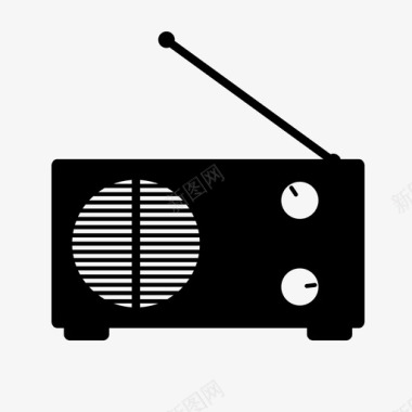 收音机复古无线电波图标图标