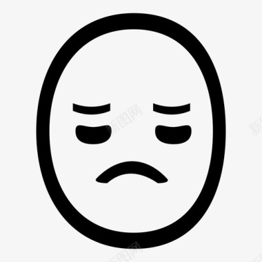 不满不快乐悲伤图标图标