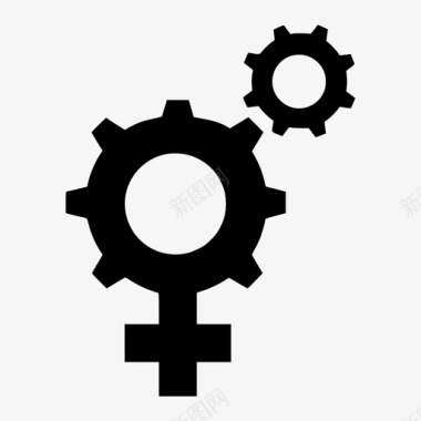 工程师女性科技女性图标图标