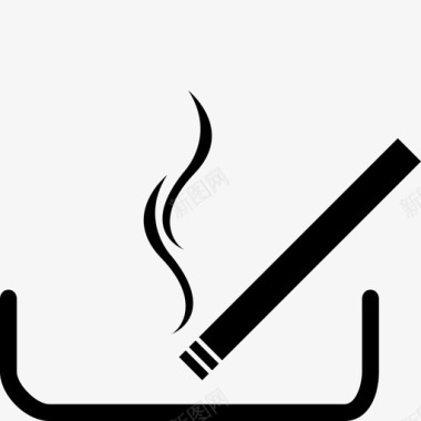 烟灰缸香烟烟雾图标图标