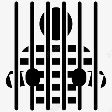 囚犯监禁牢房图标图标
