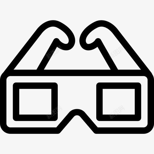 3d眼镜三维形状图标svg_新图网 https://ixintu.com 3d眼镜 三维 娱乐 形状 插图 电影 电影院 线图标 视频 设计