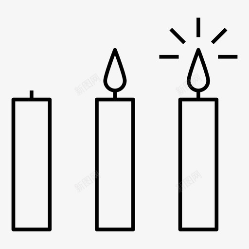 蜡烛蜡灯图标svg_新图网 https://ixintu.com 周年纪念 大纲 庆祝 火 火焰 灯 点燃 燃烧 生日快乐 蜡 蜡烛