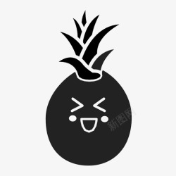 卡哇伊水果菠萝夏威夷健康图标高清图片