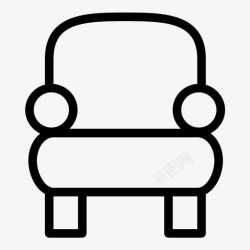 白色沙发椅椅子坐椅座椅图标高清图片