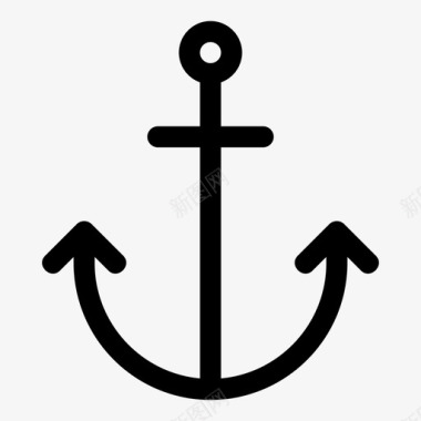锚轮船水手纹身图标图标