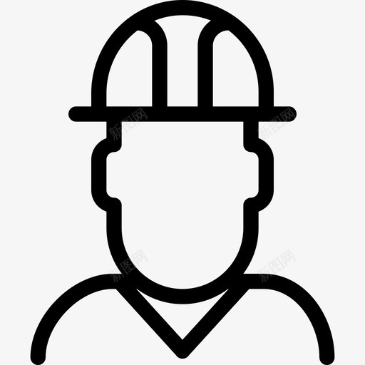 工程师插图线图标svg_新图网 https://ixintu.com 人 头盔 工程师 形状 插图 标志 男 线图标 职业