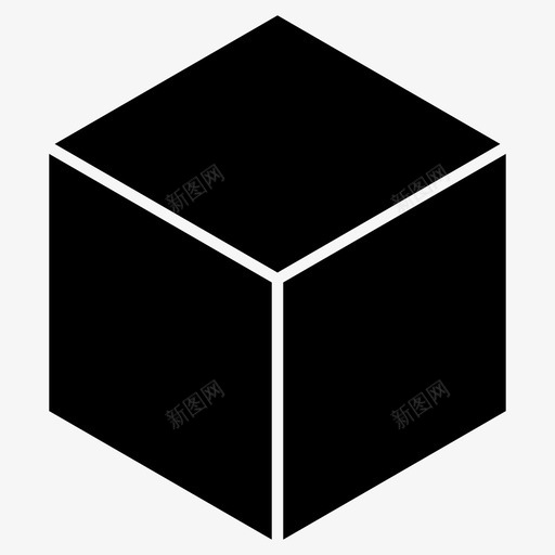 立方体黑色骰子图标svg_新图网 https://ixintu.com 几何体 多边形 形状 立方体 线框 透视图 骰子 黑色