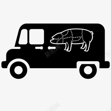 货车食品车肉类图标图标