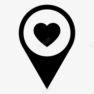 地图标记心脏心脏地图标记图标