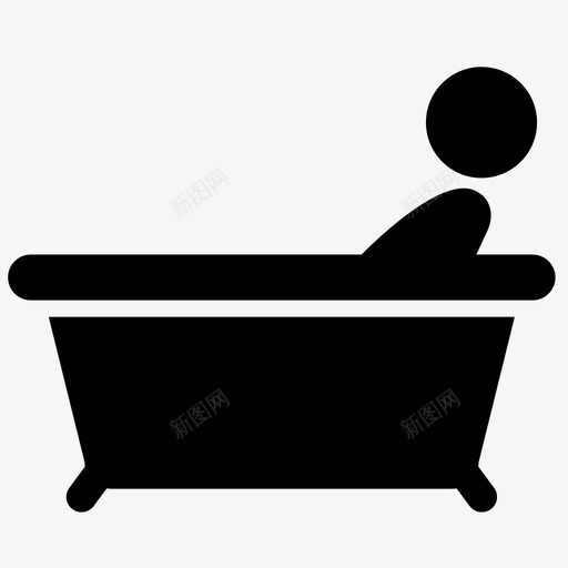 洗澡洗漱浴缸图标svg_新图网 https://ixintu.com 卫生 洗漱 洗澡 浴室 浴缸 清洁