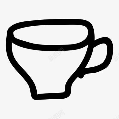 马克杯茶杯素描图标图标