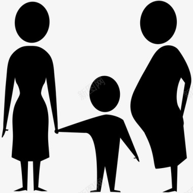 家庭儿子孕妇图标图标